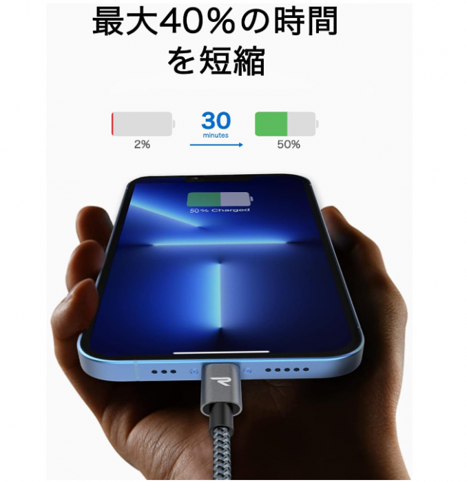 Cablu Rampow Lightning, cablu scurt de încărcare iPhone, 20 cm [3]