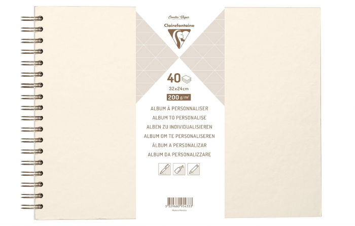Caiet Clairefontaine Ref 95433C tip Album Landscape, 40 coli, 32 x 24 cm, 200 g/m², Crem [1]