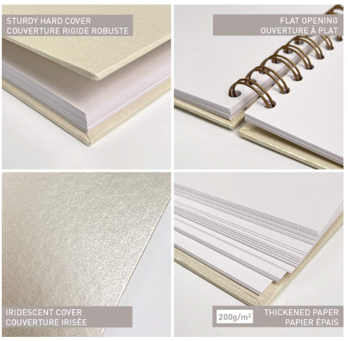 Caiet Clairefontaine Ref 95433C tip Album Landscape, 40 coli, 32 x 24 cm, 200 g/m², Crem [4]