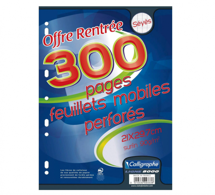 Caiet de caligrafie Clairefontaine 9333C de 150 de foi, Perforat, A4 21 x 29,7 cm [1]