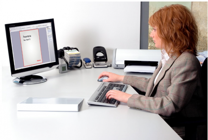 Caiet mecanic Esselte, diametru inel 3 cm, 49703, A4, alb [4]