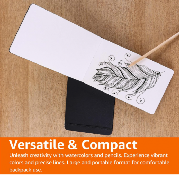 Caiet pentru schițe  si desen cu coperți cartonate, negru [9]