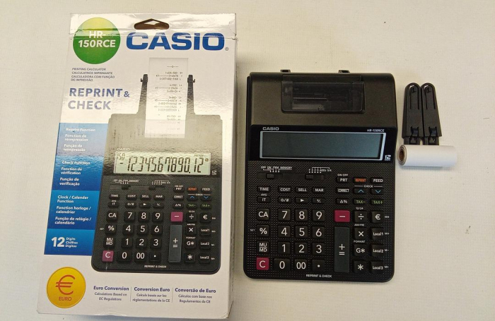 Calculator de birou CASIO HR-150RCE, cu imprimare, negru [2]