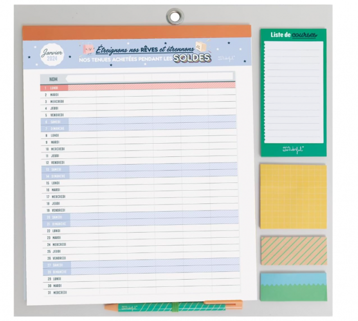 Calendar magnetic de perete Mr.Wonderful 2024, 34 x 35 x 0.5 cm [2]