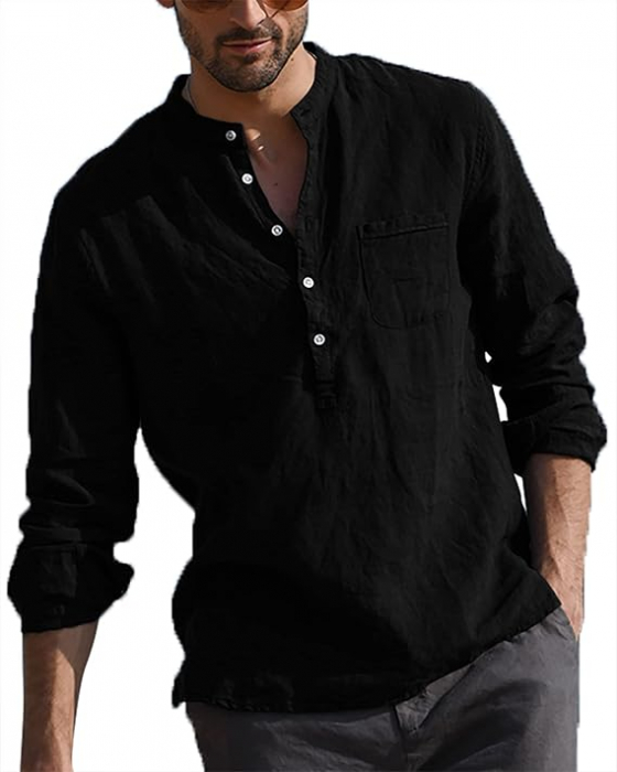 Cămașă casual de vară LVCBL, cu mâneci lungi pentru bărbați, 3XL [2]