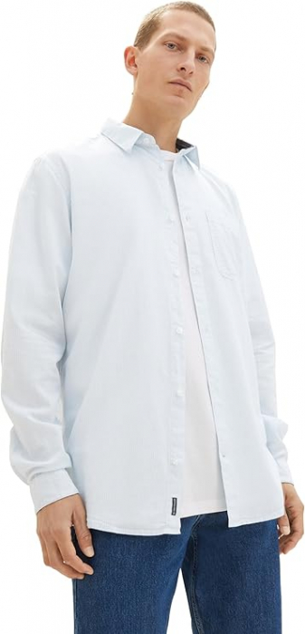 Cămașă cu mânecă lungă Oxford pentru bărbați TOM TAILOR, alb, XL [2]