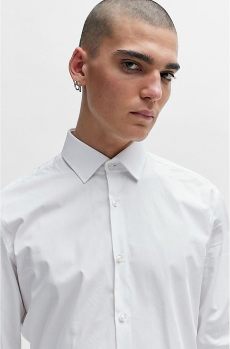 Camasa cu maneca lunga pentru barbati HUGO Koey Slim fit, alb, 39 [5]