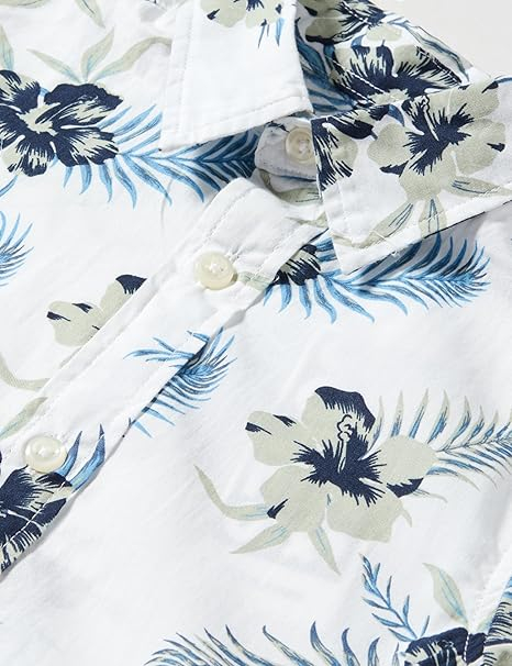 Camasa cu maneca scurta pentru baieti JACK&JONES JUNIOR Jjchill Aop Shirt Ss, alb, XXL [2]