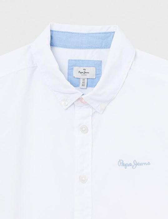 Camasa cu maneca scurta pentru baieti Pepe Jeans Misterton, alb, 14 ani, S, 164 [2]