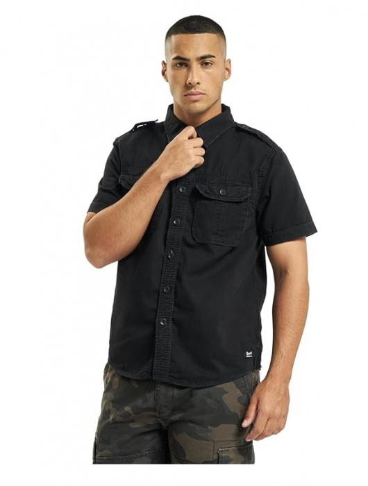 Camasa cu maneca scurta pentru barbati Brandit Vintage, negru, XL [1]