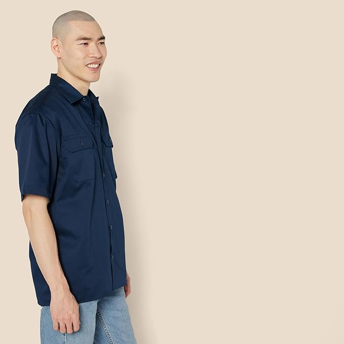 Cămașă de lucru cu mânecă scurtă Amazon Essentials pentru bărbați, bleumarin, L [2]