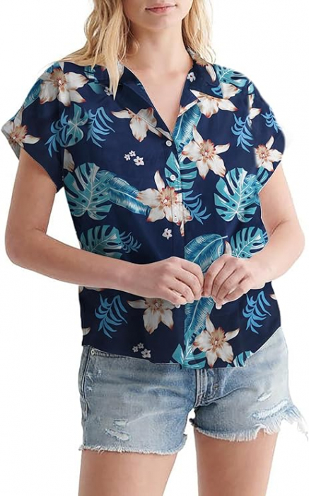Cămașă hawaiană cu manecă scurtă pentru femei Hohololo, multicolor, XL [5]