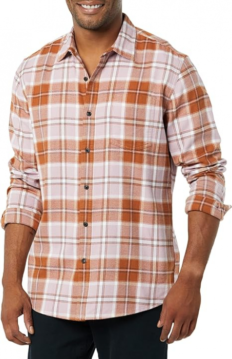Cămașă in carouri cu mânecă lungă pentru bărbați Amazon Essentials, Marimea XXL [5]