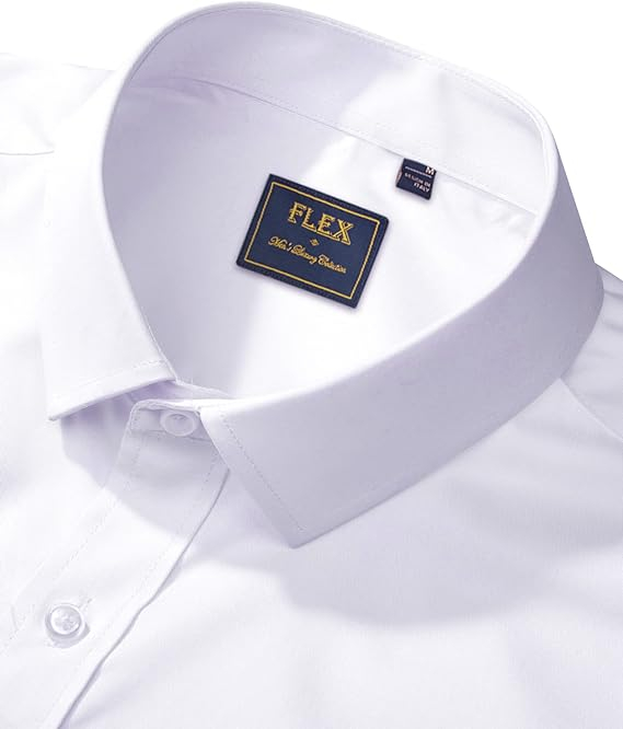 Cămășa pentru bărbați Alimens & Gentle, cu mânecă lungă, elastică, alba, Marimea L [4]