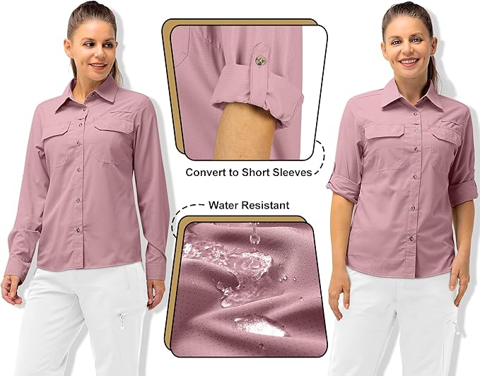 Camasa pentru femei 33,000ft, cu protectie UV UPF50+, roz, XL [3]