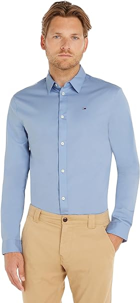 Cămașă Tommy Hilfiger pentru bărbați cu mânecă lungă, albastra, Marimea XL [1]