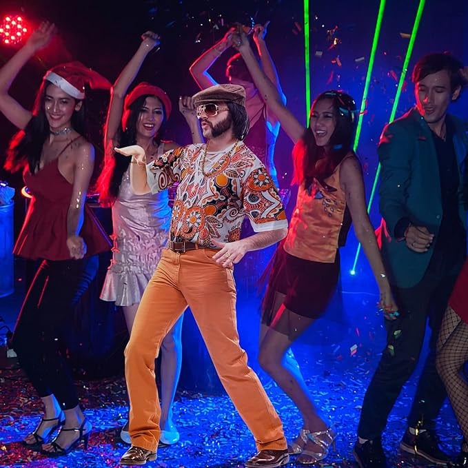 Camasa XonyiCos Hippie pentru barbati, anii 70 și 80 Disco Party [6]