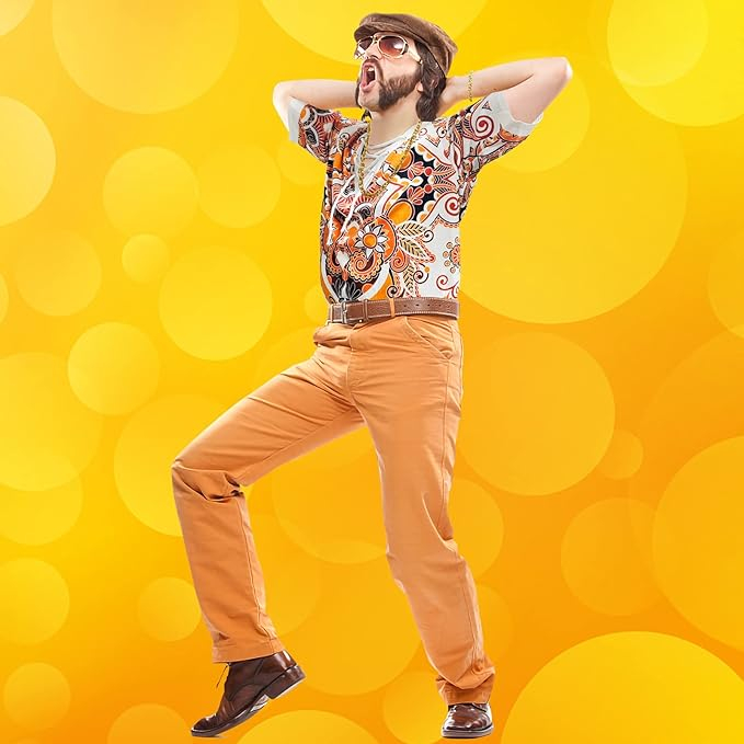 Camasa XonyiCos Hippie pentru barbati, anii 70 și 80 Disco Party [2]