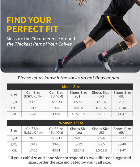 CAMBIVO 2 perechi de ciorapi compresivi unisex, XXL, 41-47 [2]