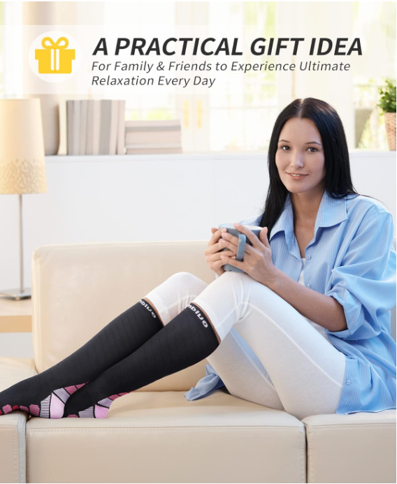 CAMBIVO 2 perechi de ciorapi compresivi unisex, XXL, 41-47 [5]