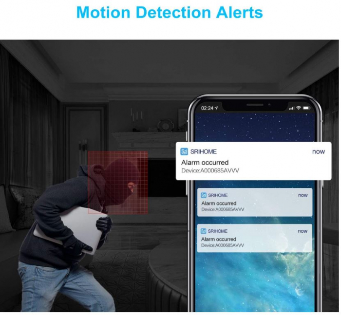 Cameră de supraveghere SriHome SH029 WiFi, pentru interior și exterior, alb [11]