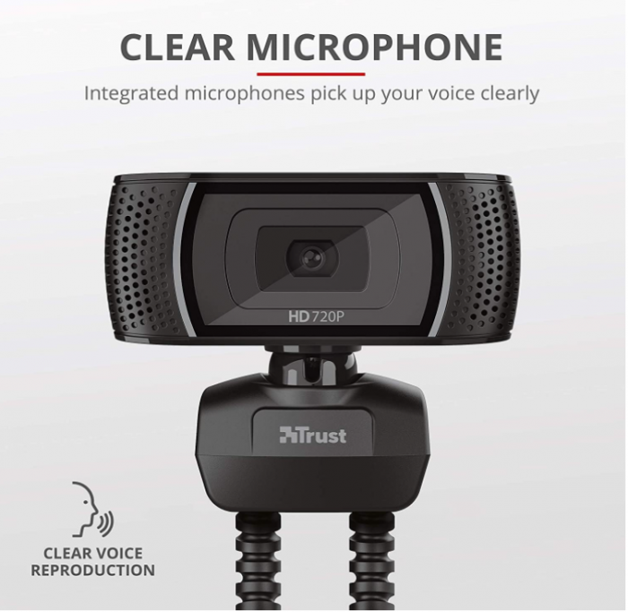 Cameră Web Trust Trino HD cu Microfon, 1280x720, 30 FPS [3]