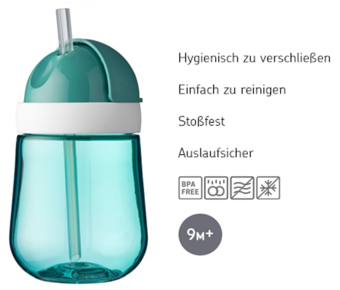 Cană cu pai Mepal pentru copii, rezistentă la scurgeri 300 ml [5]