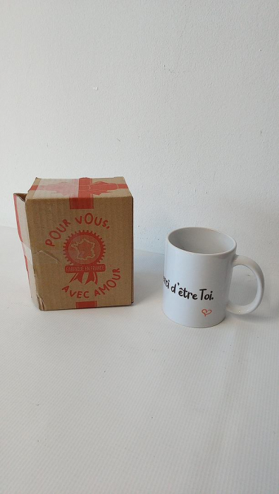 Cana pentru cadou cu mesaj "Merci d'etre Toi" (Mulțumesc că ești tu), ceramica, 320 ml [2]