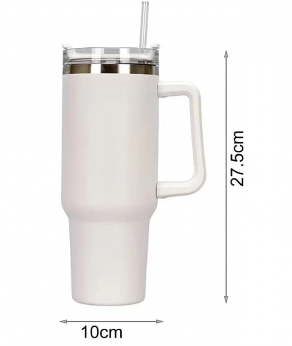 Cana termică RZXBB din oțel inoxidabil cu pai, 1200 ml [8]
