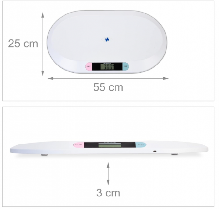 Cantar digital pentru copii/animale Relaxdays, până la 20 kg, Alb [5]