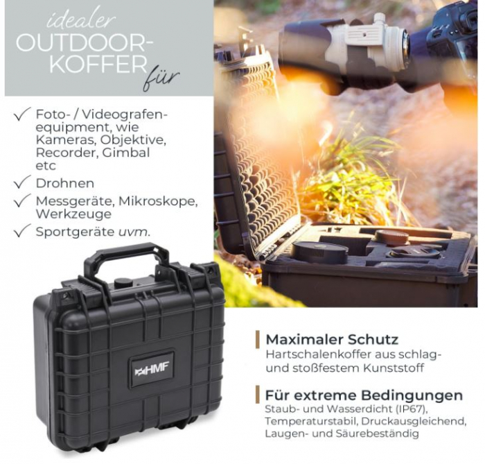 Carcasa de exterior pentru aparat foto HMF ODK100, cu spuma, negru, 27 x 24.5 x 13 cm [2]