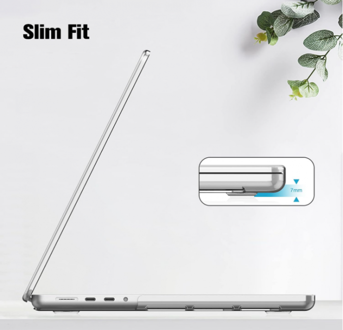 Carcasă FINTIE pentru MacBook Pro 14" A2442 M1 Pro/Max, transparent [5]