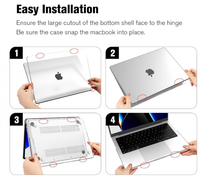 Carcasă FINTIE pentru MacBook Pro 14" A2442 M1 Pro/Max, transparent [10]