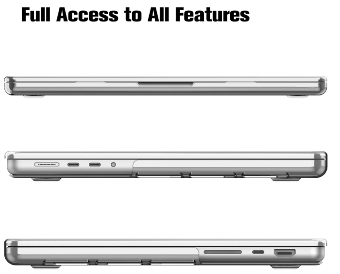 Carcasă FINTIE pentru MacBook Pro 14" A2442 M1 Pro/Max, transparent [6]