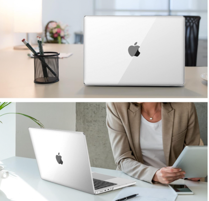 Carcasă FINTIE pentru MacBook Pro 14" A2442 M1 Pro/Max, transparent [8]