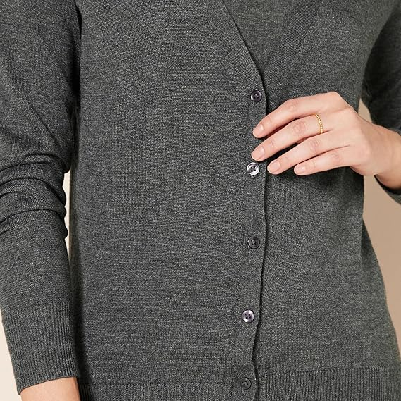 Cardigan pentru femei Amazon Essentials, decolteu în V, gri, L [4]