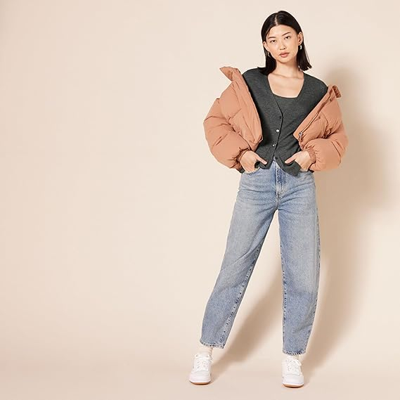 Cardigan pentru femei Amazon Essentials, decolteu în V, gri, L [5]