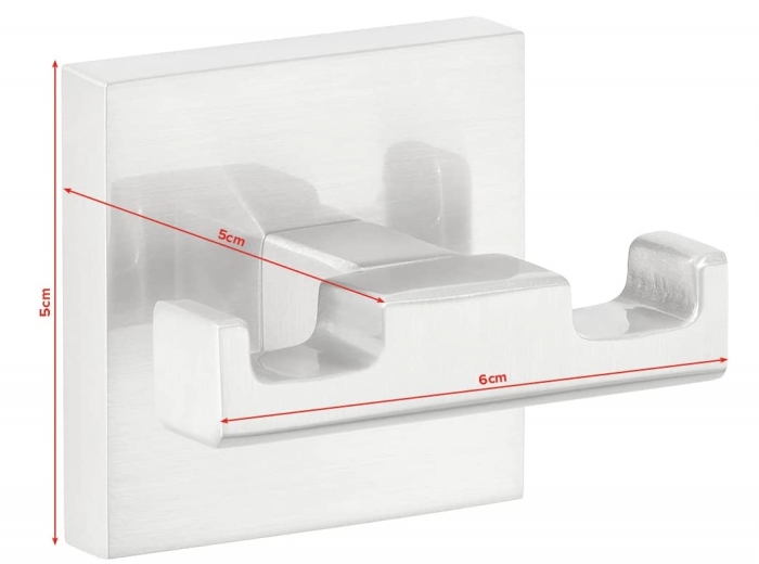 Carlig autoadeziv Tesa, aspect otel inoxidabil, 44 x 60 x 50 mm [4]