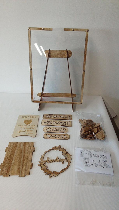 Carte de oaspeți pentru nuntă pentru semnături BOFUNX + 69 inimioare [5]