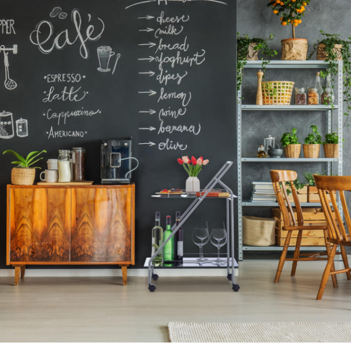 Cărucior de servire Relaxdays, 2 rafturi, roți rotative, 84 x 45 x 60 cm [5]