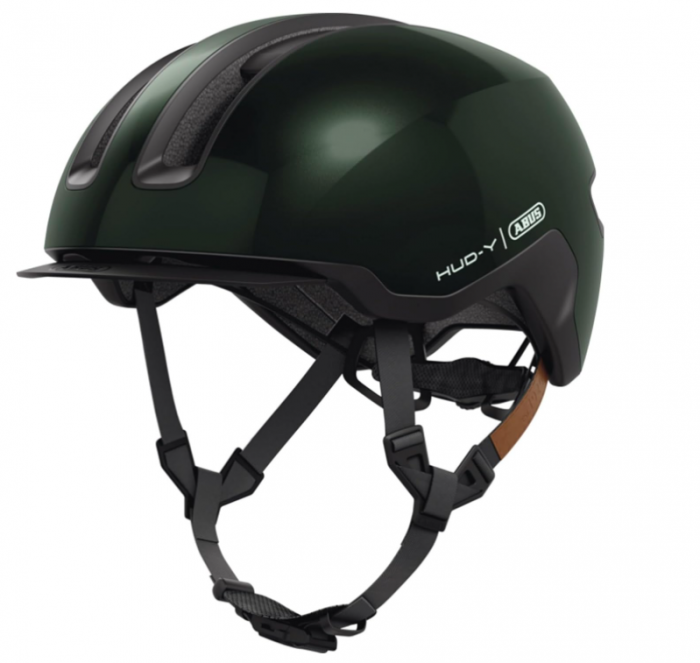 Cască de bicicletă ABUS Urban HUD-Y cu lumină spate LED, inchidere magnetică, unisex, marime M(54-58cm), verde [8]