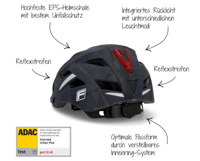 Casca de bicicleta Fischer Urban Plus Brooklyn, pentru adulti, unisex, antracit, L/XL 58-61 cm [4]