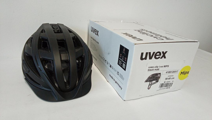 Cască de ciclism unisex pentru adulți Uvex City i-vo MIPS, negru mat, lumina LED, marimea 56-60 cm [2]