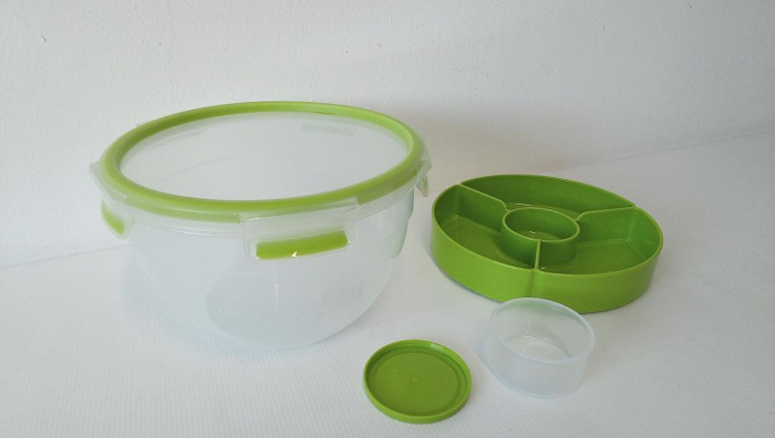 Caserolă pentru salată EMSA 2,6 L + 2 compartimente, Cutie de pranz, N1071300 [2]