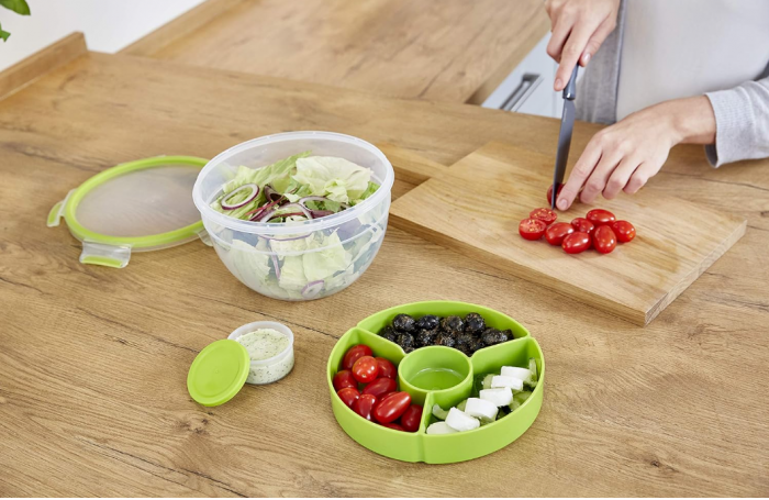 Caserolă pentru salată EMSA 2,6 L + 2 compartimente, Cutie de pranz, N1071300 [6]