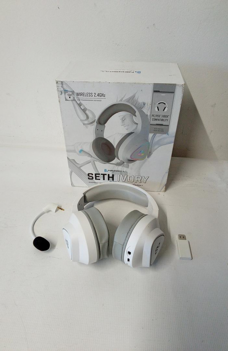 Casti de gaming fara fir Newskill Seth Ivory, RGB, alb [2]