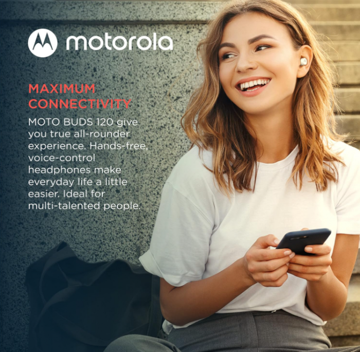 Căști fără fir Motorola Sound Moto Buds 120, Alb [5]