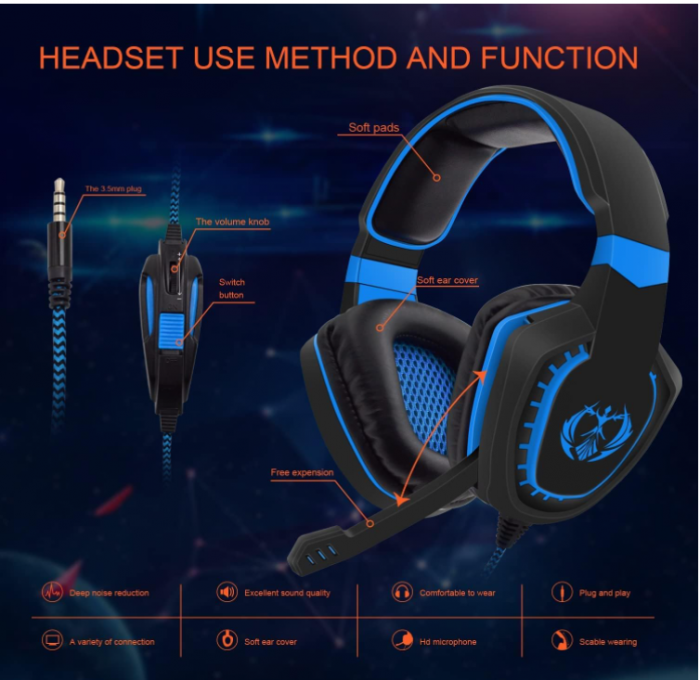 Căști gaming Anivia pentru Xbox One, PS4, PC, Laptop, Mac, Telefoane mobile [5]