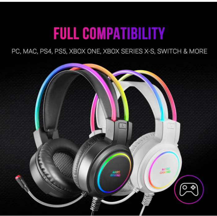 Căști Mars Gaming MHRGB, Chroma RGB Flow, microfon profesional [7]