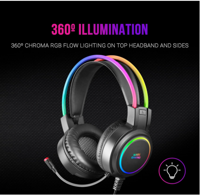 Căști Mars Gaming MHRGB, Chroma RGB Flow, microfon profesional [4]